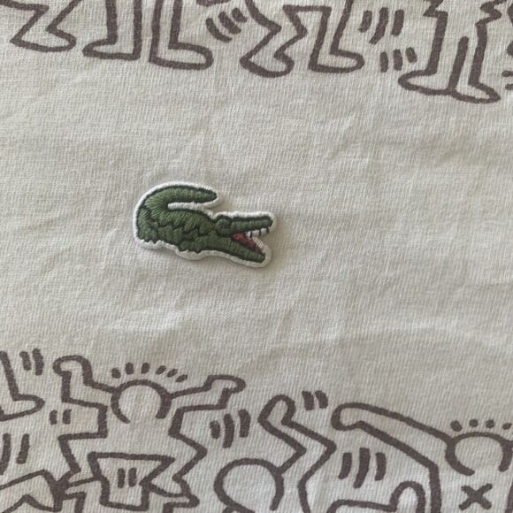 Lacoste X Keith Haring Unisex Shirt Size Large White Black Design Alligator Logo - Picture 6 of 10